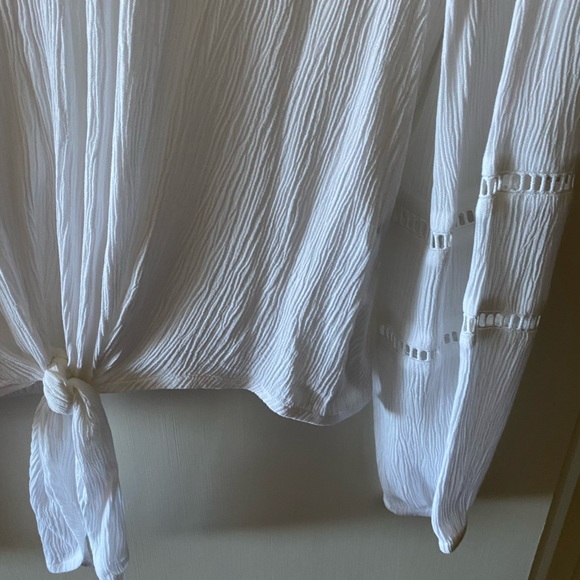 INC International Concepts Women’s Long Sleeves V-Neck Front Waist Tie Tops - Picture 6 of 6